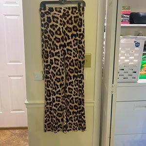 H&M leopard flare leg stretch pants